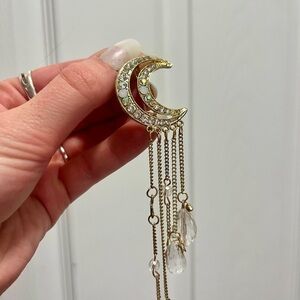 Bejeweled half moon hair piece